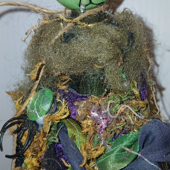 Apothecary Halloween bottle, altered art potion bottles, mixed media apothecary - Picture 2 of 9